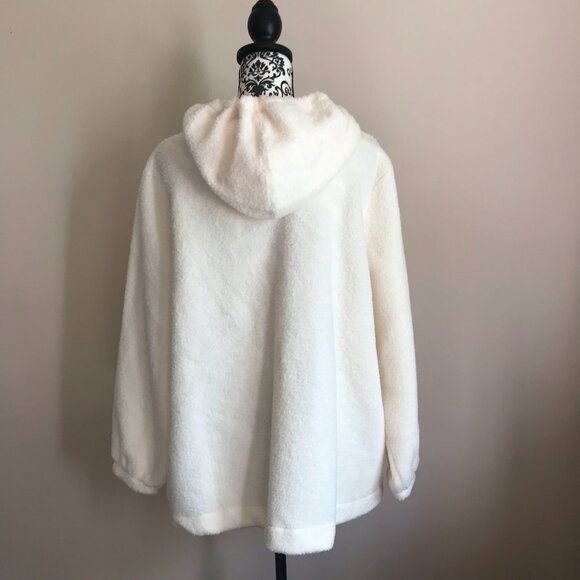 Ann Taylor LOFT Plus Sherpa Hoodie - Size 16/18 Plus - Whisper White - Picture 8 of 11